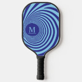 Optische Illusion Vortex Monogram Blue Shades Pickleball Schläger (Rückseite)
