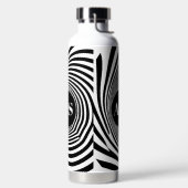 Optische Illusion Vortex Monogramm Schwarz/Weiß Trinkflasche (links)
