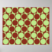 Optische Illusion Wall Effect Circles Deep Red Poster (Vorne)