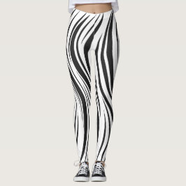 optische Illusion Wavy Strip Leggings