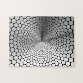 Optische Illusion Winkel Glanz Silber/Schwarzer NO Puzzle (Horizontal)