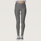 Optische Illusion Zigzag-Muster Leggings (Vorderseite)
