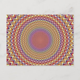Optische Illusion Zirkel Hypnotic Rainbow Colorful Postkarte