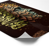 Optische Illusionsbaum sieht sich mit blühenden Bl Poster (Ecke)