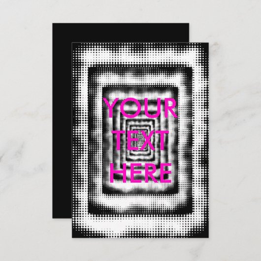 Optische Illusionskarte für Schwarz und Weiß Einladung (Vorne/Hinten)