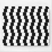 Optische Illusionslinien Quadrate schwarz Mousepad (Vorne)