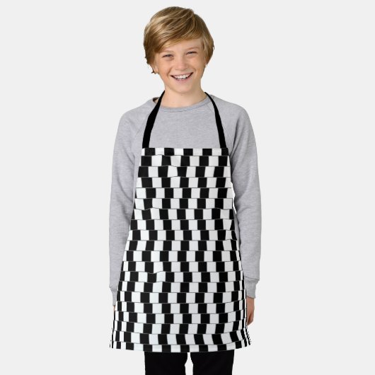 Optische Illusionslinien Quadrate schwarz Schürze (Getragen)