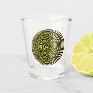 Optische Illustration 3D-Doppelseite mit Zitronenf Schnapsglas