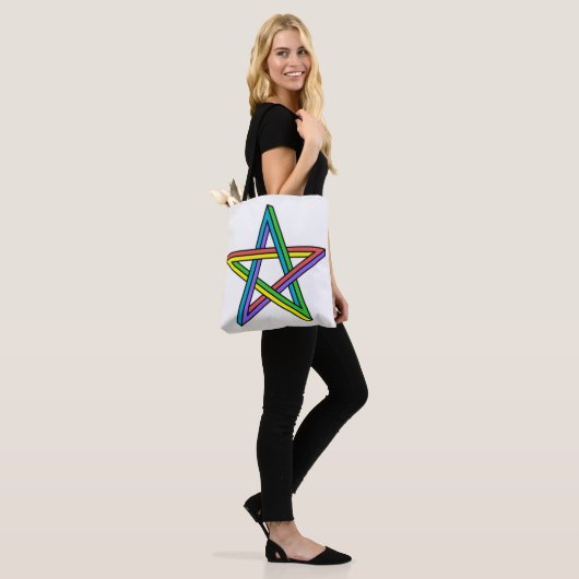 Optische Illustration Star Tote Bag Tasche (Am Model)