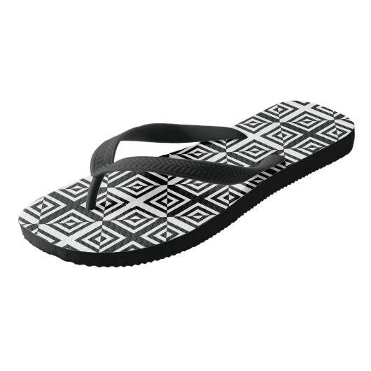 optische Karo-Flip-Flops Badesandalen (Schrägansicht)