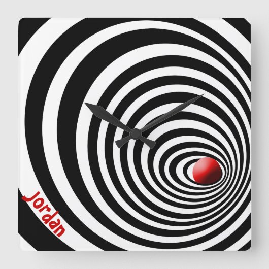 Optische Kunst des Uhrentunnels Quadratische Wanduhr (Vorderseite)