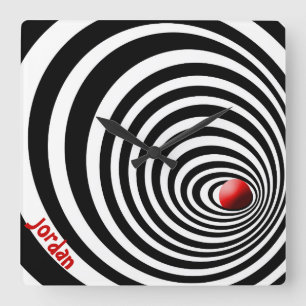 Optische Kunst des Uhrentunnels Quadratische Wanduhr