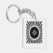 Optische Lichtfarben in Schwarz und Weiß mit Hypno Schlüsselanhänger (Vorderseite links)