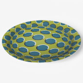 Optische Papierplatte des grünen weißen 3D-Party Pappteller (Schrägansicht)