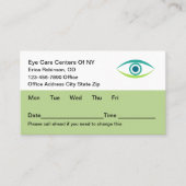 Optische Personalausweise für den Augenarzt Terminkarte (Vorderseite)