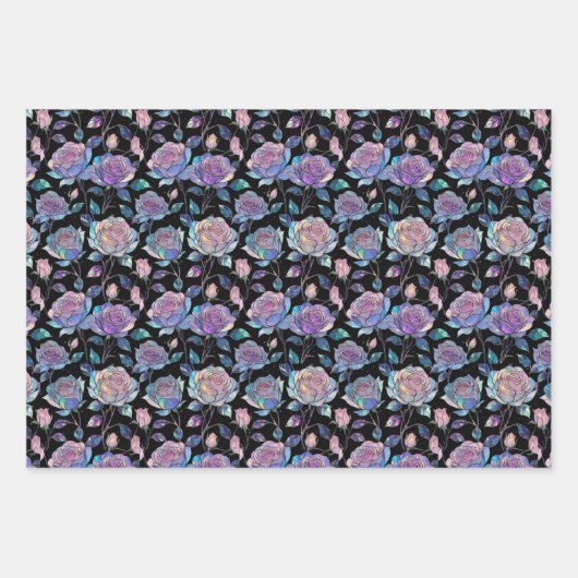 Optische Rose Wrapping Paper Flat Sheet Set 3 Geschenkpapier Set (Vorderseite 3)