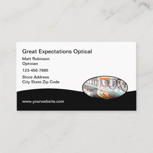 Optische Store Optician Business Cards Visitenkarte (Vorderseite)