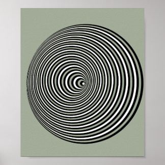 optische Täuschung 3D-weißer 3-D-Kreis Poster