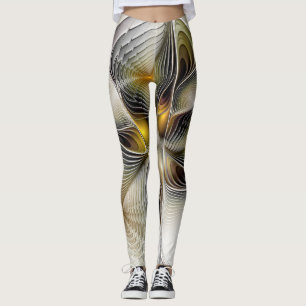 Optische Täuschung Abstract 3D Fraktal mit Tiefe Leggings