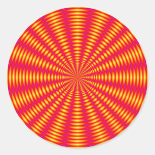 Optische Täuschung abstraktes Design. Runder Aufkleber