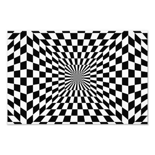 optische Täuschung des Schachbretts Fotodruck (Vorne)