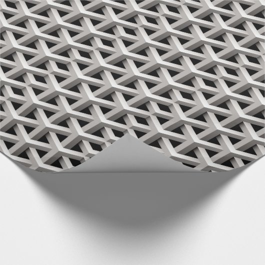 optische Täuschung, geometrisch schwarz-weiß Geschenkpapier (Ecke)