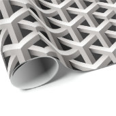 optische Täuschung, geometrisch schwarz-weiß Geschenkpapier (Rolleneckpunkt)