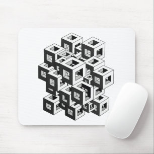 Optische Täuschung Isometrisches Würfelmuster Graf Mousepad