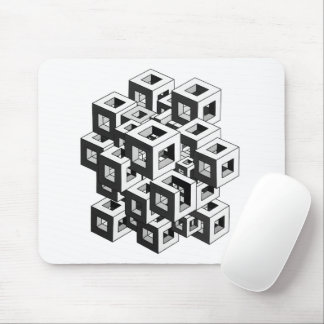 Optische Täuschung Isometrisches Würfelmuster Graf Mousepad