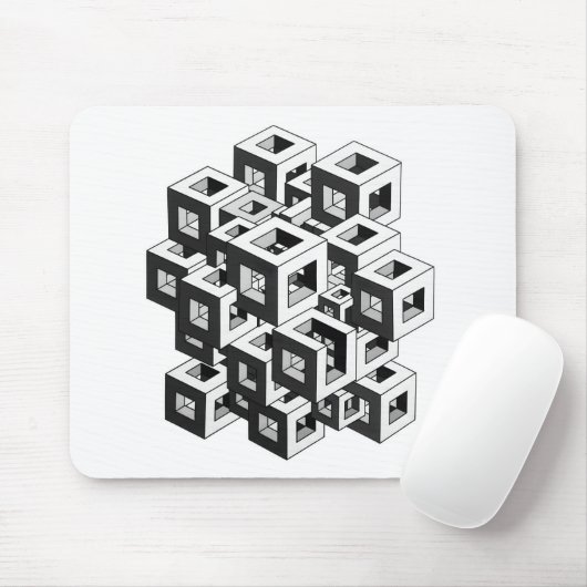 Optische Täuschung Isometrisches Würfelmuster Graf Mousepad (Mit Mouse)