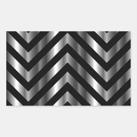 Optische Täuschung mit Metallstangen und Zickzackl Rechteckiger Aufkleber (Vorderseite)