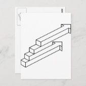 optische Täuschung nach Pfeil oder Treppe Postkarte (Vorne/Hinten)