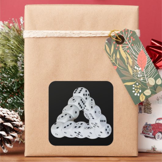 optische Täuschung Quadratischer Aufkleber (Feiertag)