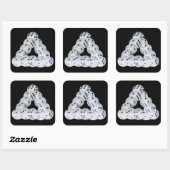 optische Täuschung Quadratischer Aufkleber (Blatt)