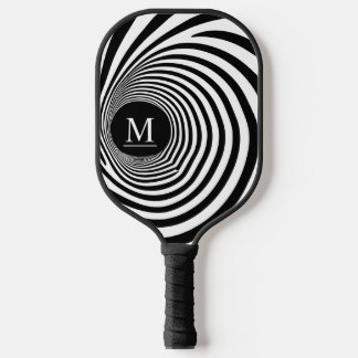Optische Täuschung Vortex Monogramm Schwarz & Weiß Pickleball Schläger
