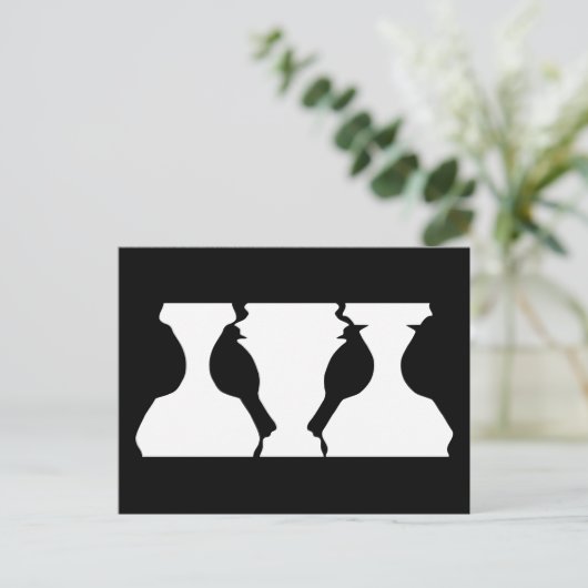 optische Täuschungskarte für Vögel oder Vasen Postkarte (Stehend Vorderseite)