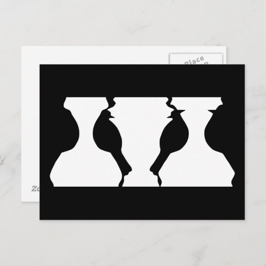 optische Täuschungskarte für Vögel oder Vasen Postkarte (Vorne/Hinten)