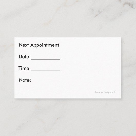 Optische Visitenkarten Terminkarte (Rückseite)