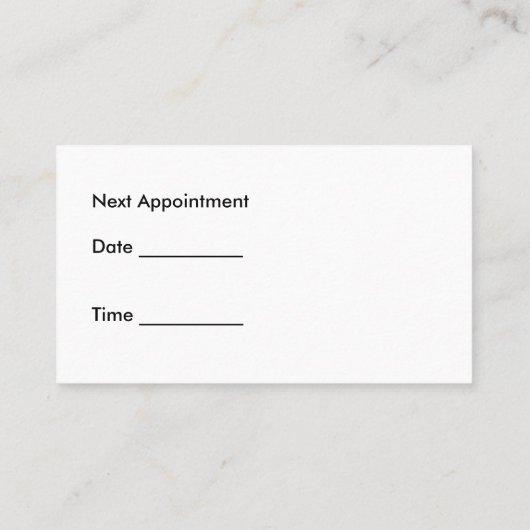 Optische Visitenkarten Terminkarte (Rückseite)