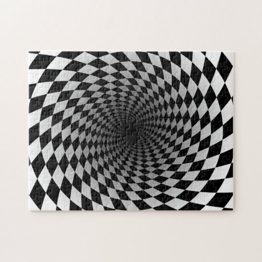 Optische Vortex-Illusion in Schwarzweiß Puzzle (Horizontal)