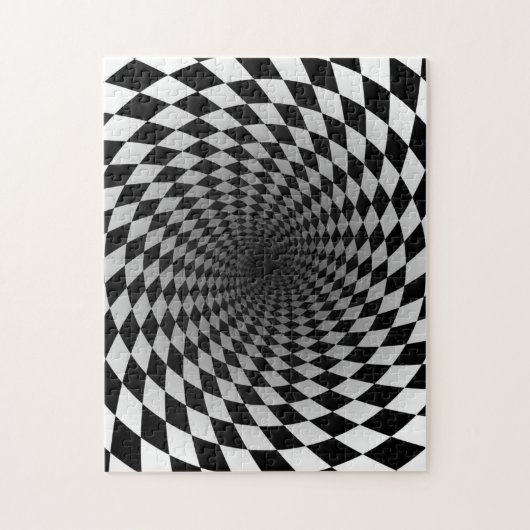 Optische Vortex-Illusion in Schwarzweiß Puzzle (Vertikal)