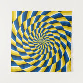 Optischer Bewegungs-Illusion Vintager Hintergrund. Wandteppich (Vorderseite (Horizontal))