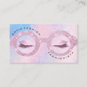 Optischer Holograph Pink Eyes Glassy Telefonnummerkarte