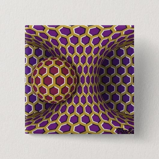 Optischer Illusionstrick Zeichnend Drehbewegung Button (Vorderseite)