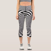 Optischer Illusionstunnel - Hypnotisches Schwarz u Capri Leggings (Vorderseite)