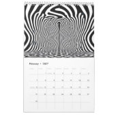 Optischer Illusionstunnel - Hypnotisches Schwarz u Kalender (Feb 2027)