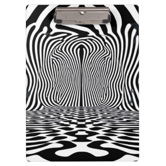 Optischer Illusionstunnel - Hypnotisches Schwarz u Klemmbrett (Vorderseite)