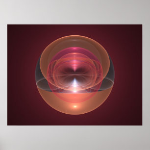 Optischer Kunstraum Kugelfraktal 01 Poster