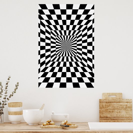 optischer Täuschungstunnel Poster (Küche)