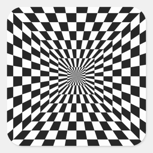 optischer Täuschungstunnel Quadratischer Aufkleber (Vorderseite)